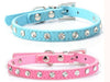 Leather Crystal Rhinestone Pet Collar